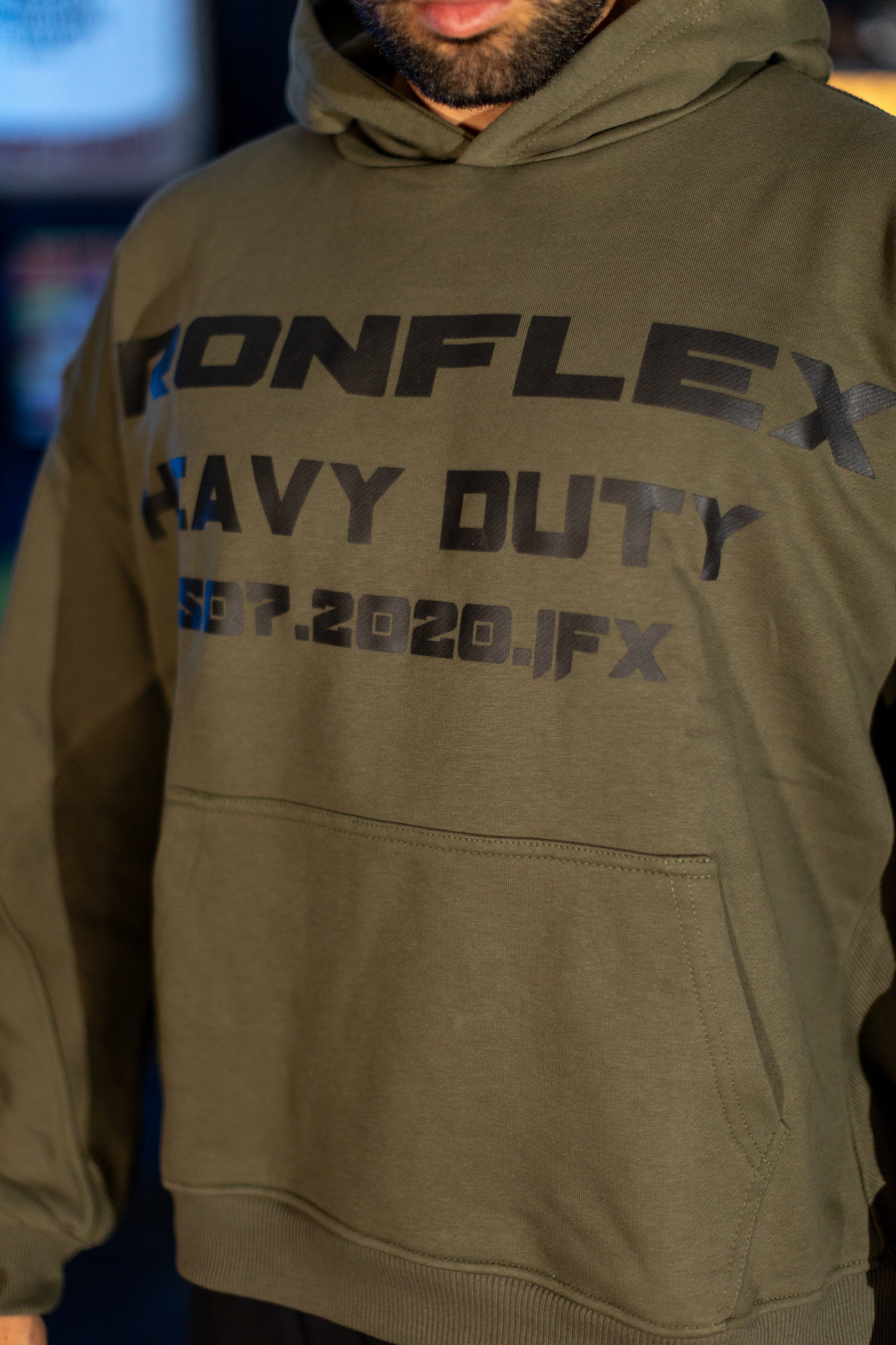 HeavyDuty Army cropped Oversized  Hoodie