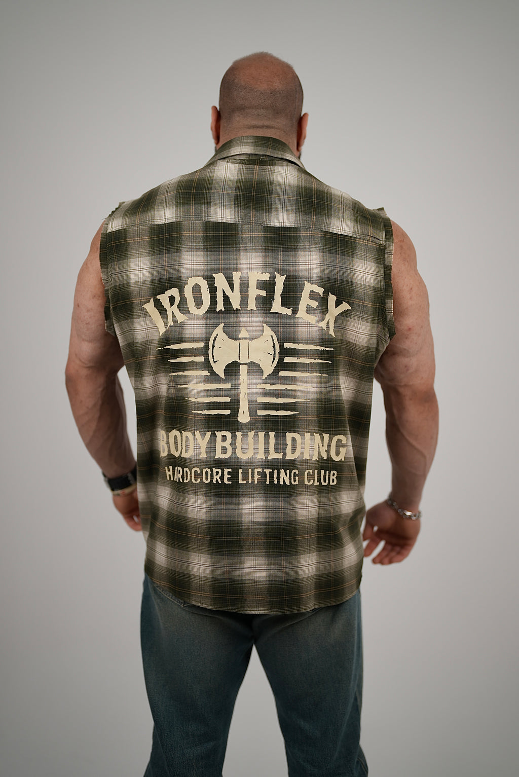 Olive drab Edition sleeveless Flannel