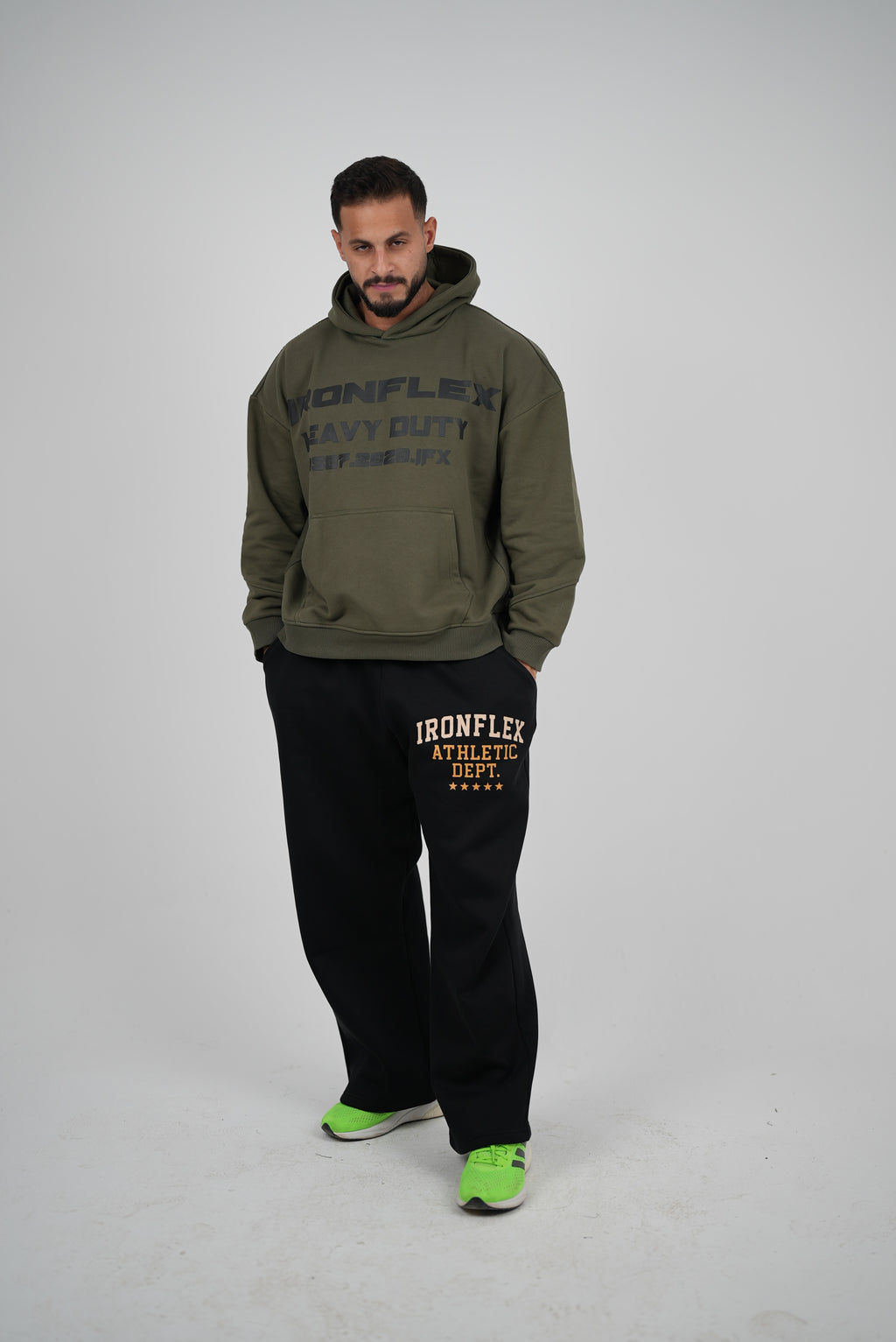 HeavyDuty Army cropped Oversized  Hoodie