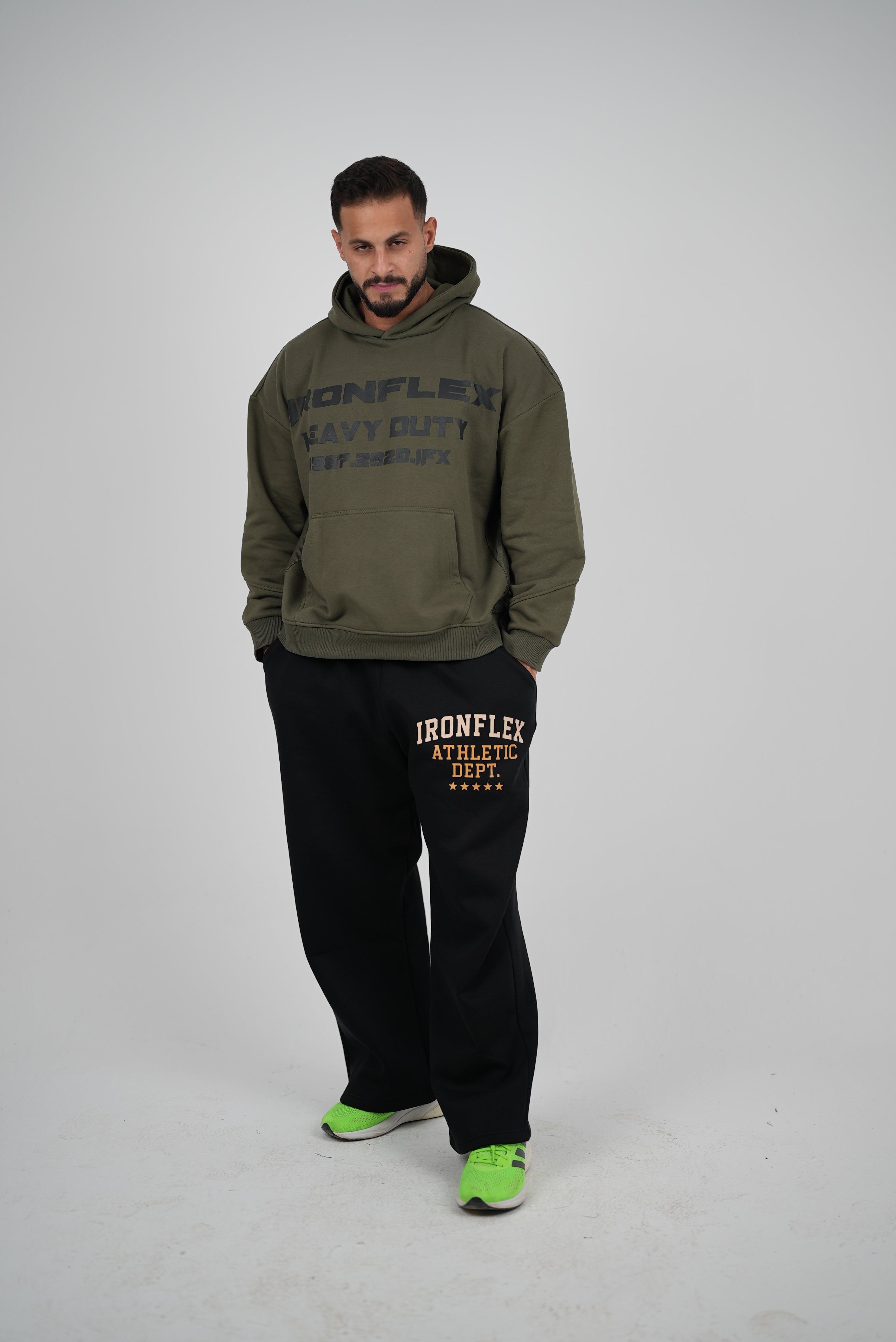 HeavyDuty Army cropped Oversized  Hoodie