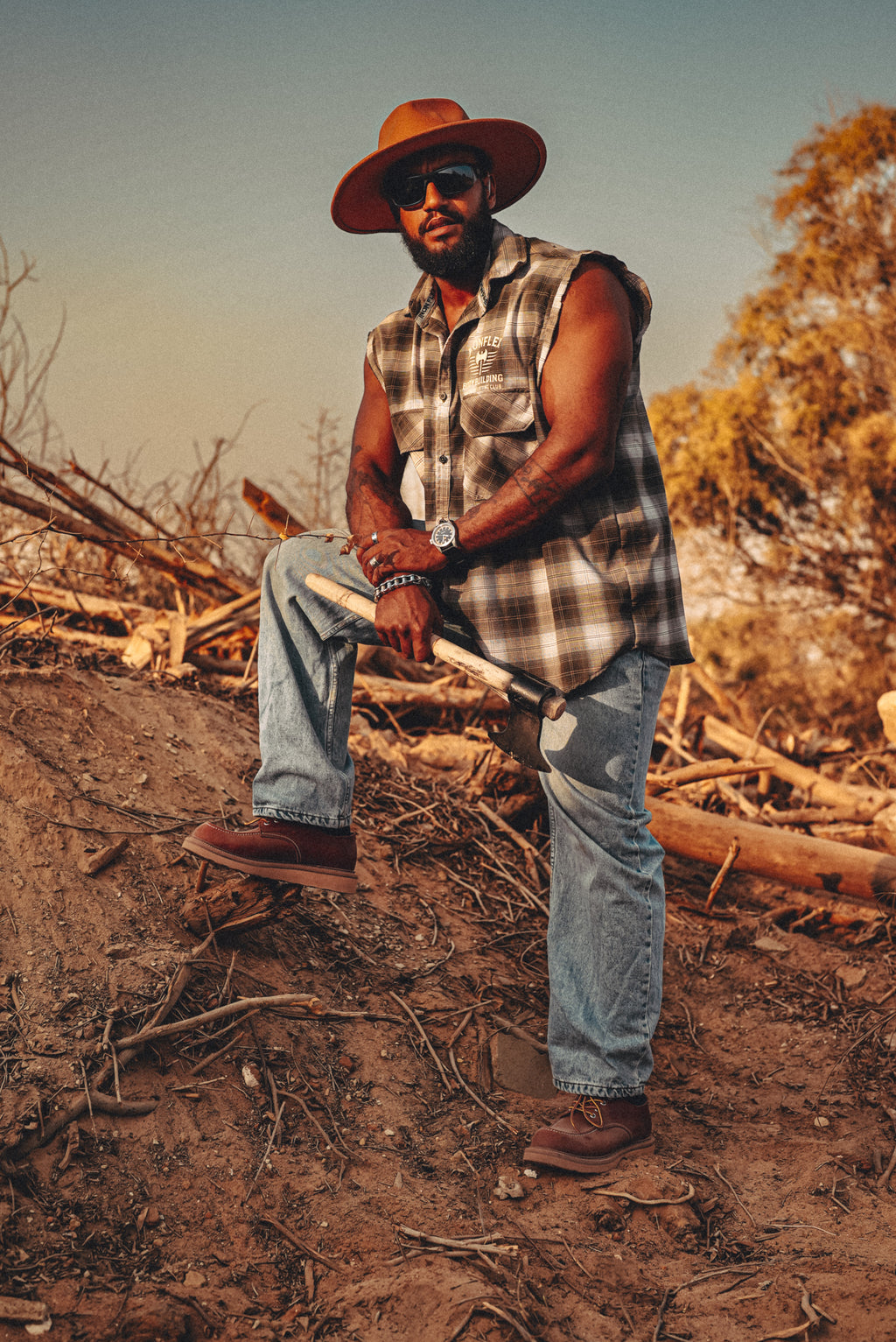 Olive drab Edition sleeveless Flannel