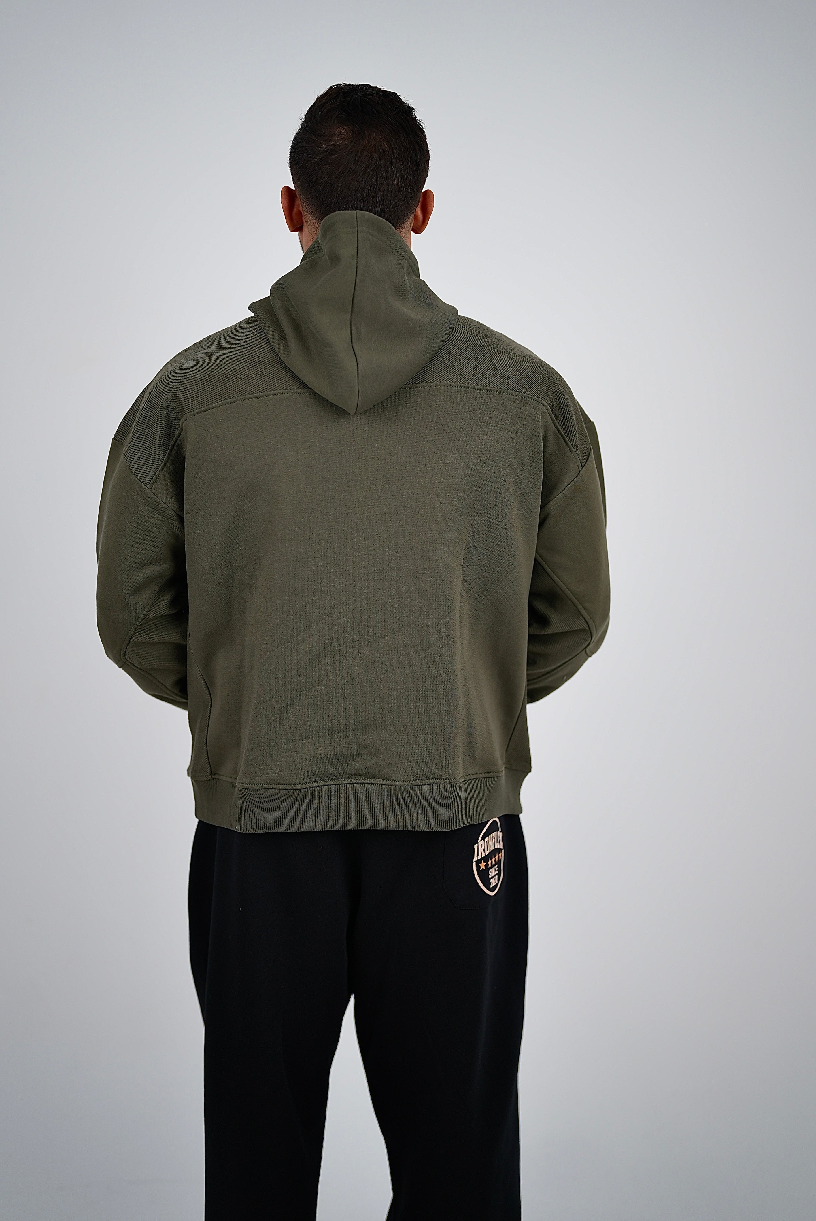 HeavyDuty Army cropped Oversized  Hoodie