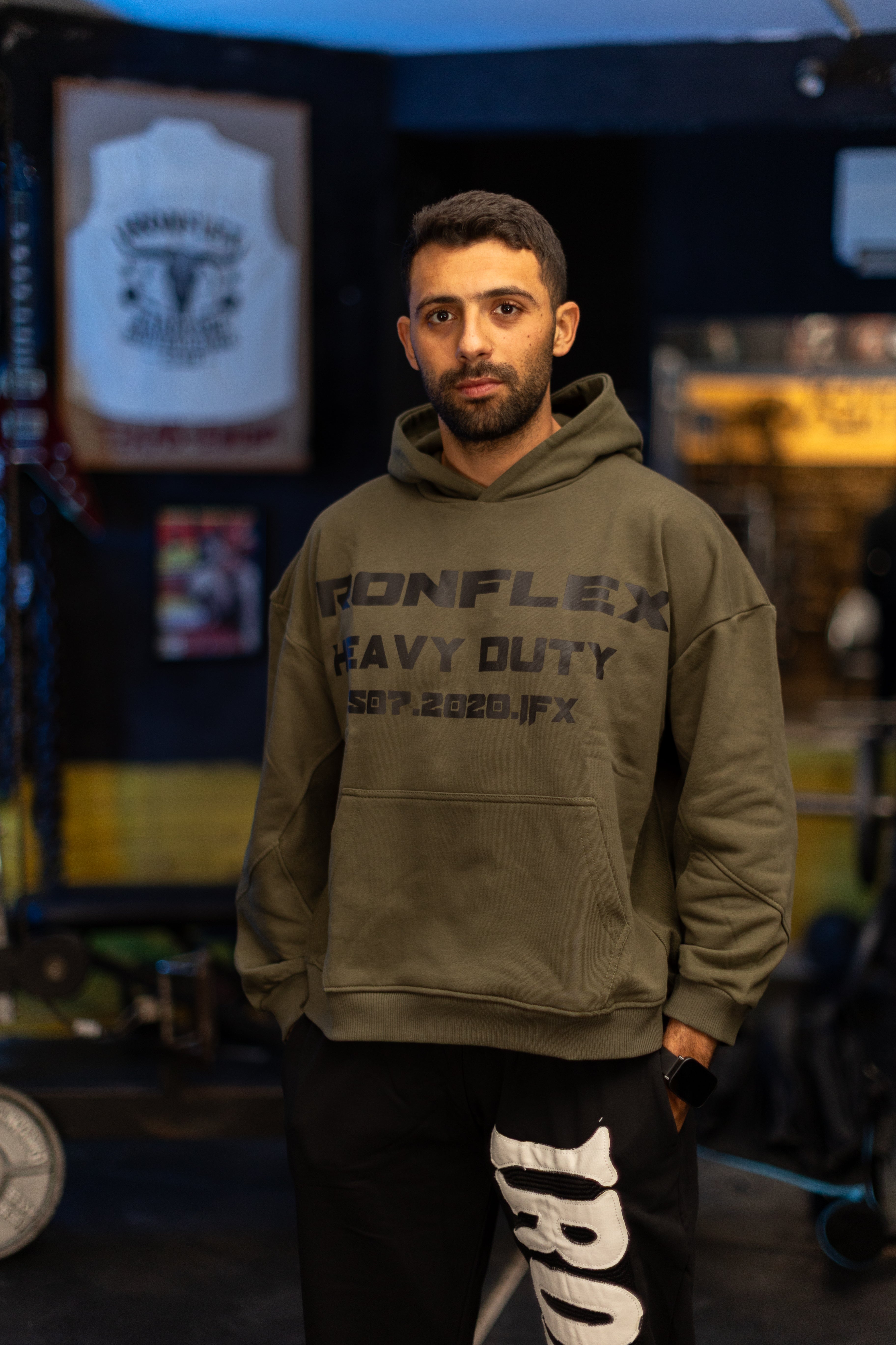 HeavyDuty Army cropped Oversized  Hoodie
