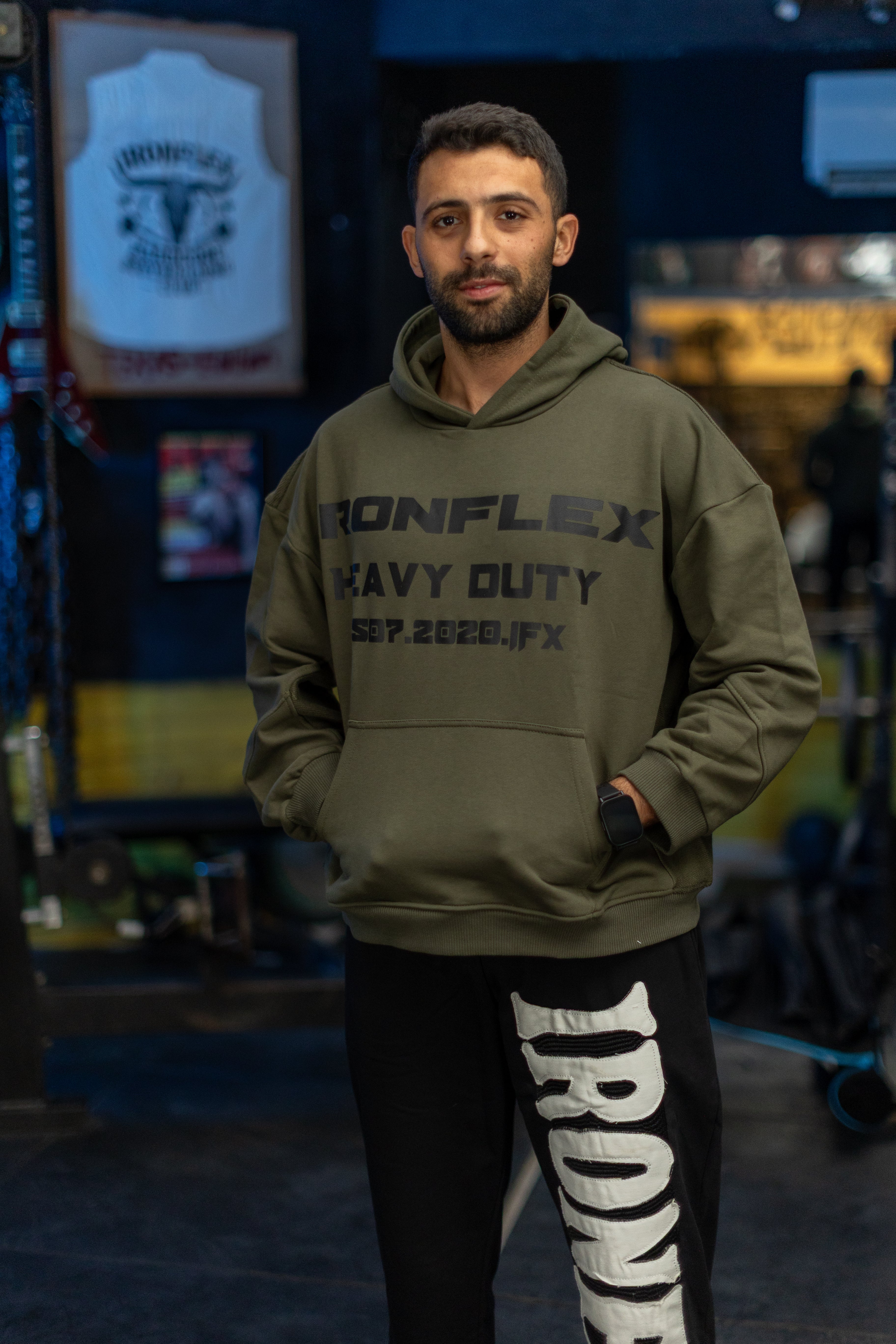 HeavyDuty Army cropped Oversized  Hoodie