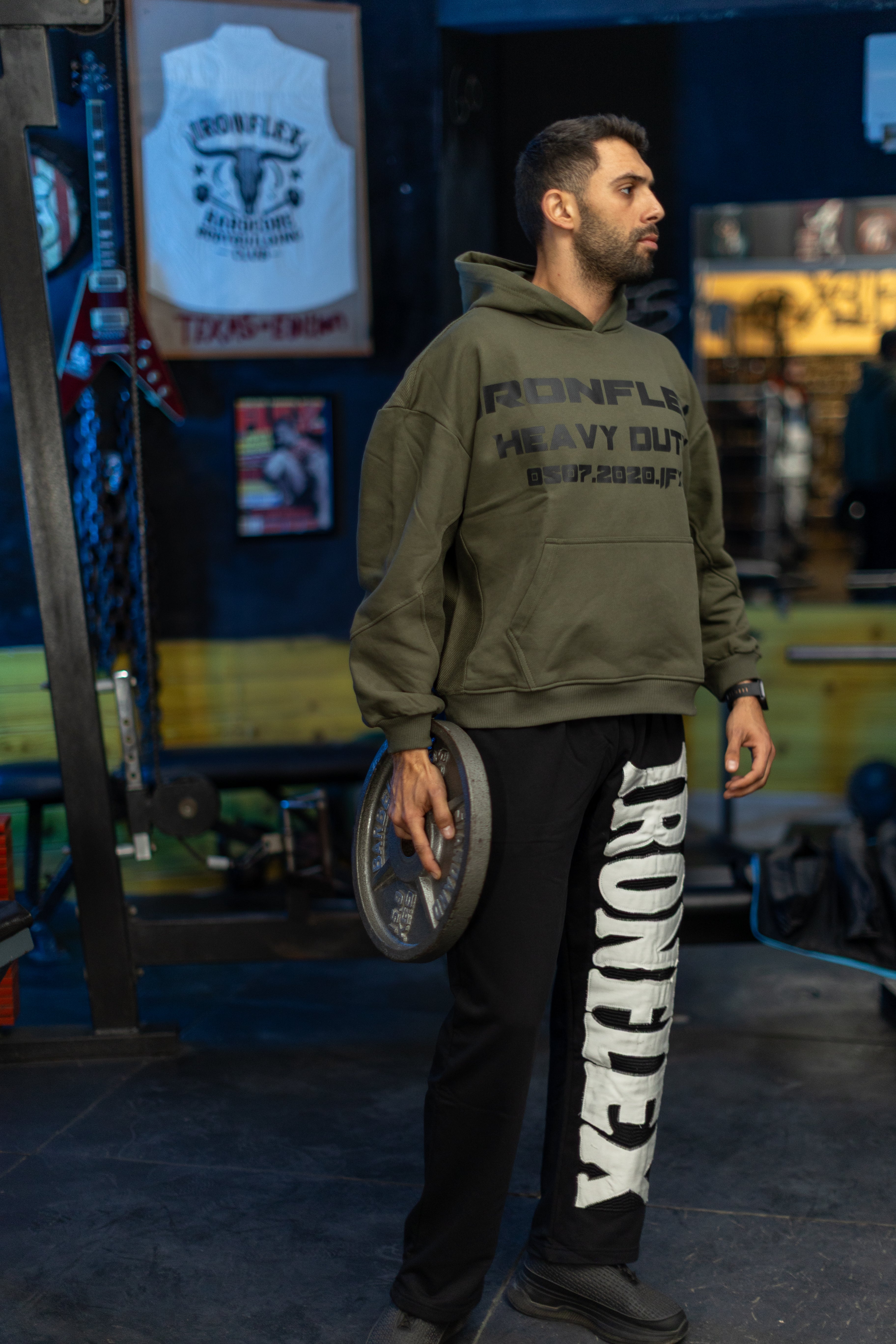 HeavyDuty Army cropped Oversized  Hoodie