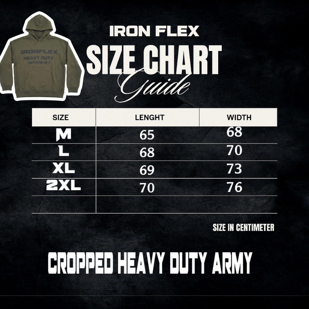 HeavyDuty Army cropped Oversized  Hoodie