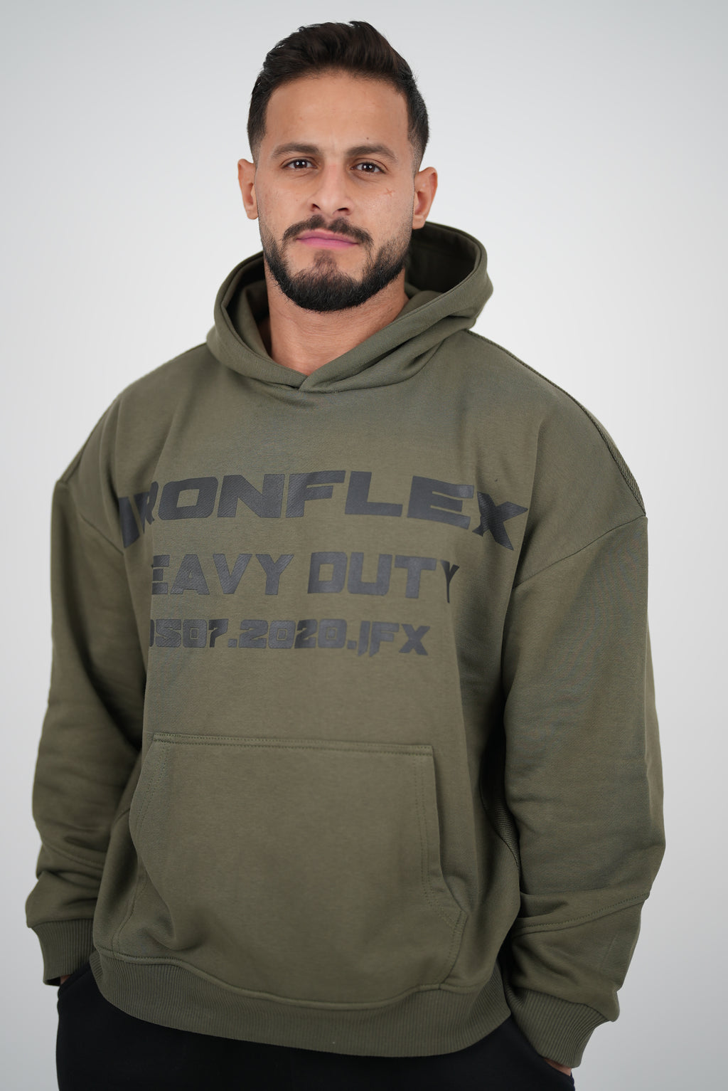 HeavyDuty Army cropped Oversized  Hoodie