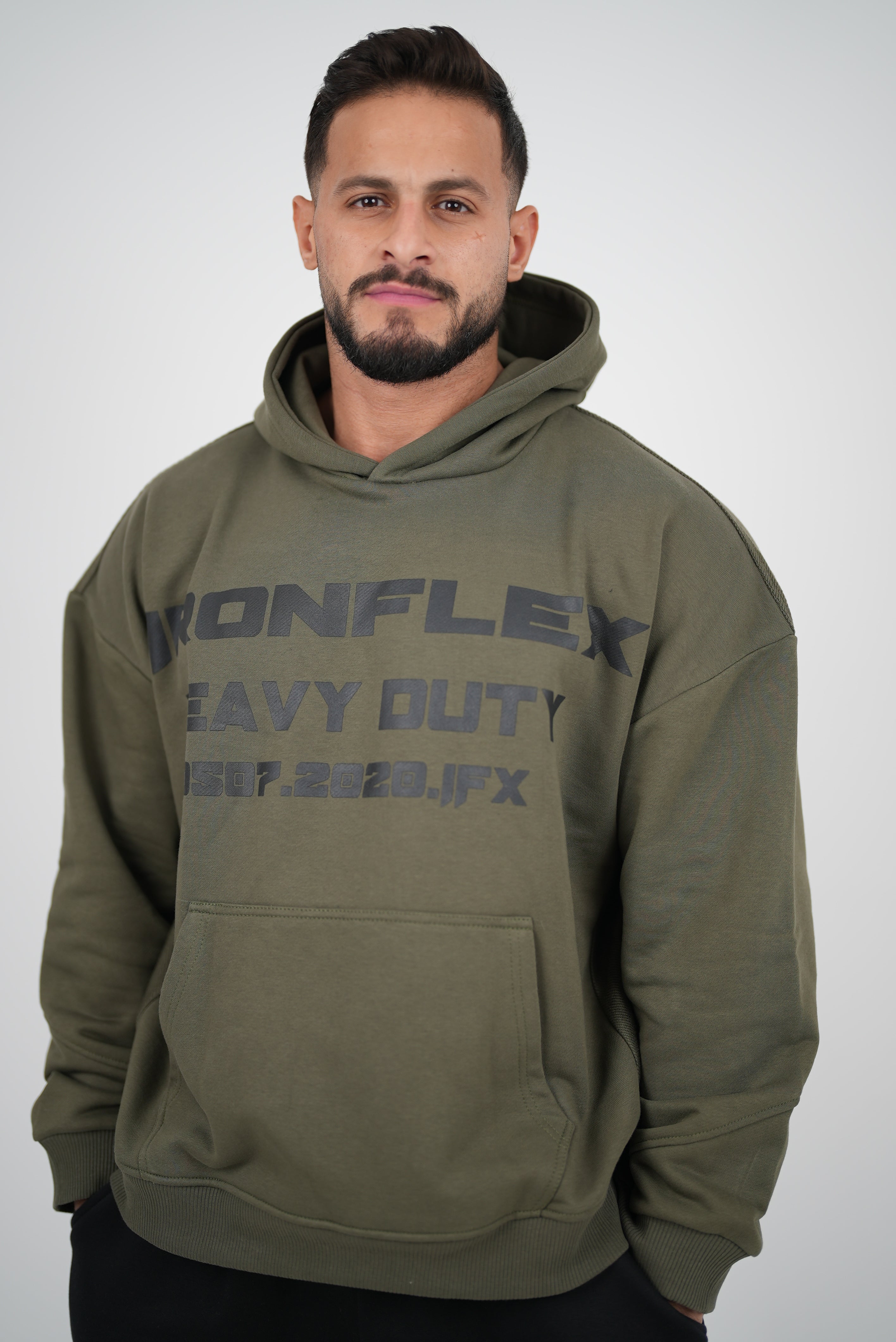 HeavyDuty Army cropped Oversized  Hoodie